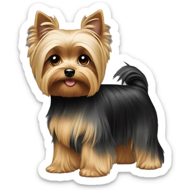black and blonde yorkie sticker