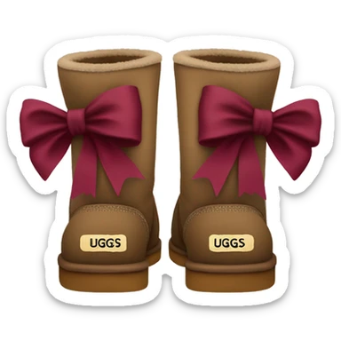 Uggs with burgundy bows on the back sticker