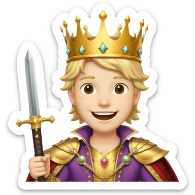 🤣+🗡️👑🧥 sticker