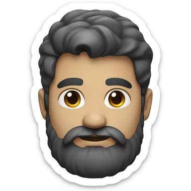 developer with a black beard. No mustache. White skin. Nice hair sticker
