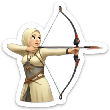 russian hijabi archery sticker