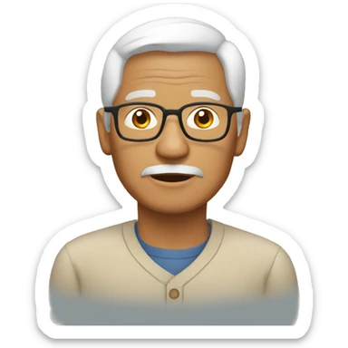 filipino grandfather emoji without glasses sticker