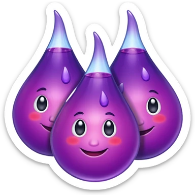 3 purple Drops with kool aids signature color, Juicy sticker
