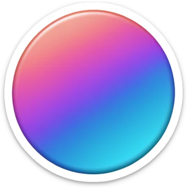 
One  Rotate 45 degree  coin color in in gradient of turquoise, blue, pink, purple, and coral sticker