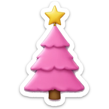pink christmas tree  sticker