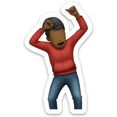 a person dabbing  sticker