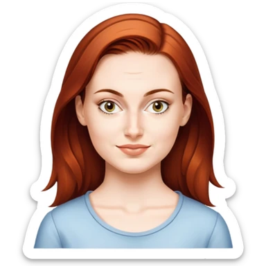 young girl with auburn hair  sticker