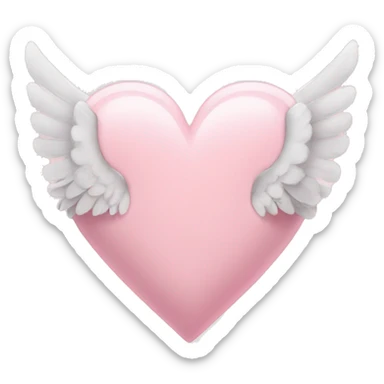 Light pink heart with angel wings and halo sticker