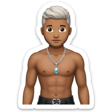 Usher Raymond IV shirtless with necklace and black leather pants sticker