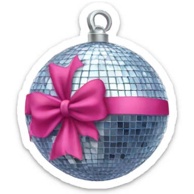 disco ball with a bow on it sticker