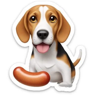 beagle with a sausage  sticker