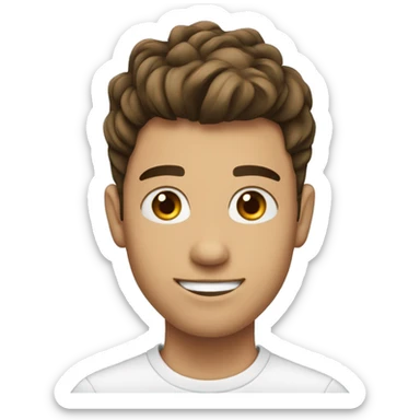 Garçon brun yeux bleu coiffé buzcut sticker