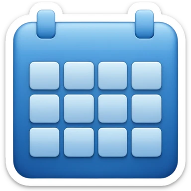 calendar icon, Apple emoji style, only shapes, no text or numbers sticker