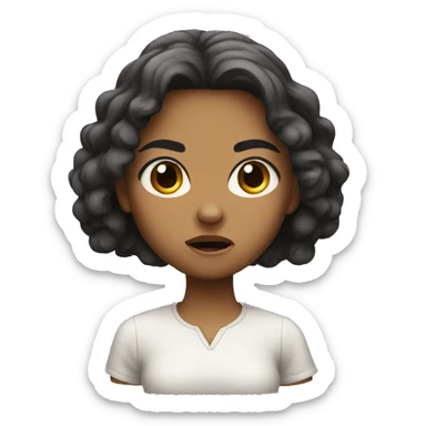 girl with cute anger  sticker