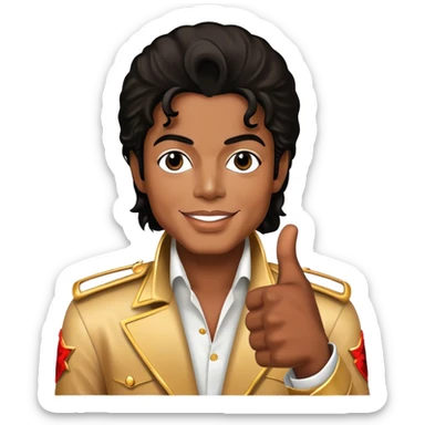 Michael Jackson with thumb up sticker