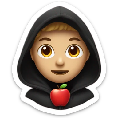 red apple wearing a black hoodie sticker