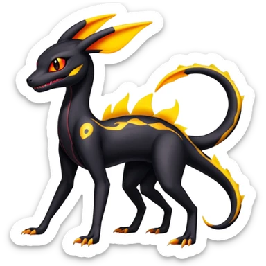 Salazzle-Salandit-Umbreon-Fakémon-hybrid-creature (full body) 4 legs sticker