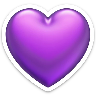 heart with a metallic purple finish sticker