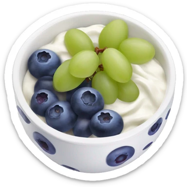 yoghurt bowl with grapes and blueberries sticker