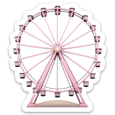 mix light pink and white theme park Ferris wheel sticker