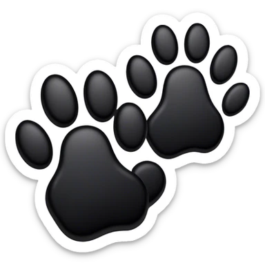 a pair of black paw print sticker