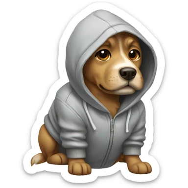 Dog wearing a hoodie  sticker