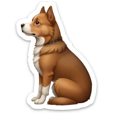 dog sitting profile view sticker