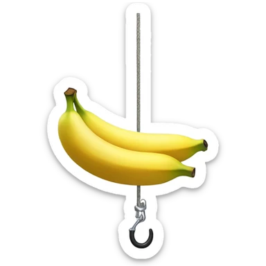 Banana on the end of a fishing pole sticker