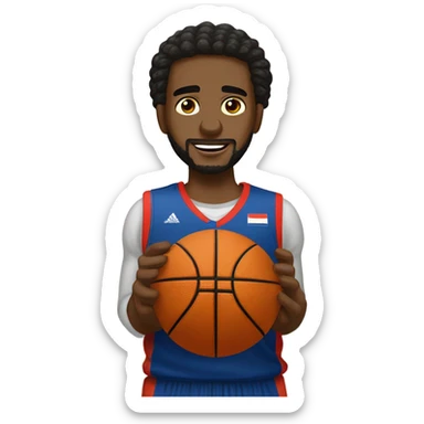 creame un patriota con una bola de baloncesto sticker