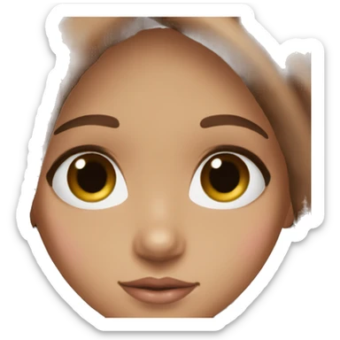 brown doll eyes, brown hair, feminine, pink, girl, angelic sticker