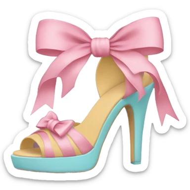 Heels with bows tied on the heels  sticker