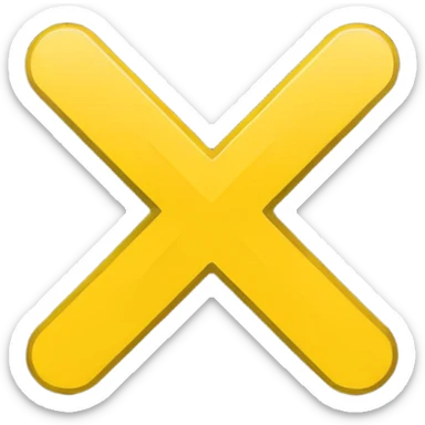 yellow x symbol sticker