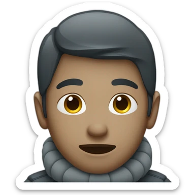 person who is cold with snow  sticker