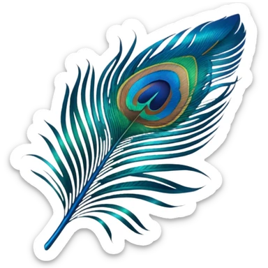 create a single peacock feather emoji sticker