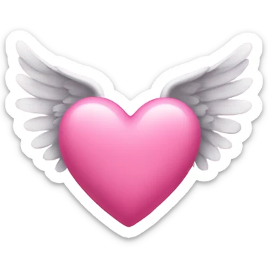 pink heart with wings  sticker