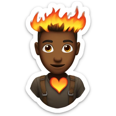fire heart sticker