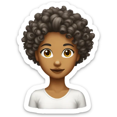 curly girl fox white face sticker