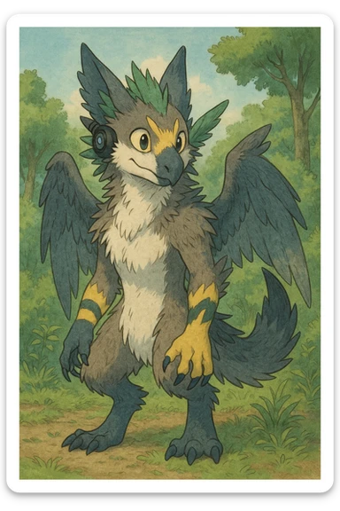Sergal-Protogen-Trico-Zeraora-Vernid-fusion-hybrid-creature sticker