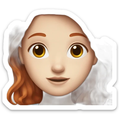 Redhead girl with white skin, blue eyes and freckles sticker