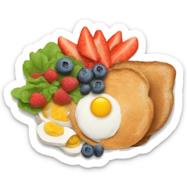 healthy breakfast plate sticker