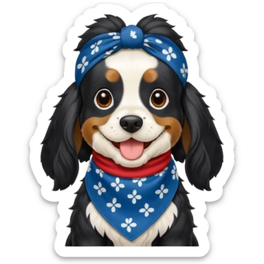 Собака породы черно-белый русский кокер спаниель в бандане Grow Street sticker