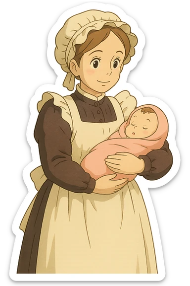 victorian midwife sticker