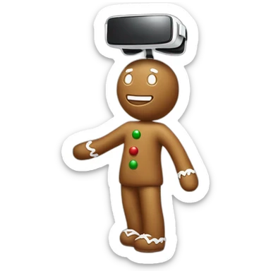 christmas-gingerbread-man-in-vr-headset-full body sticker