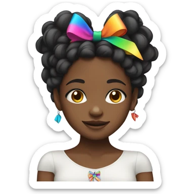 pretty black girl with bows in her hair sticker