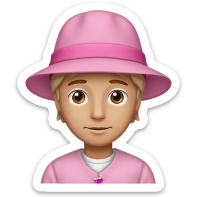 pink hatt and dress  man  sticker