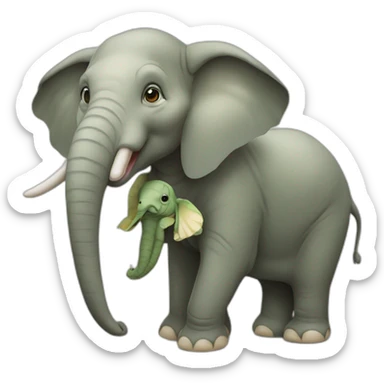 un éléphant qui fait l'amour avec une tortue sticker