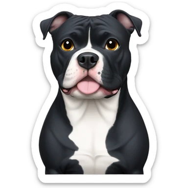 Black American Bully with small white spot on his chin sticker