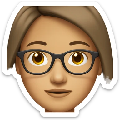 Fille brune au carré long sans lunettes sticker