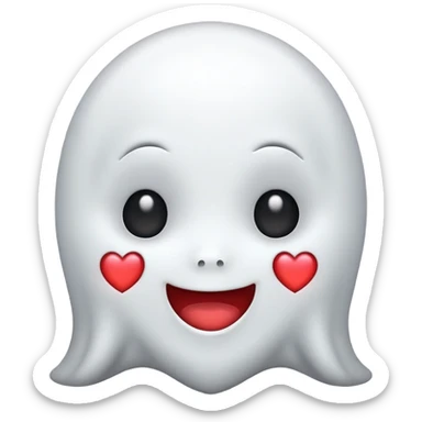Ghost emoji with heart eyes sticker