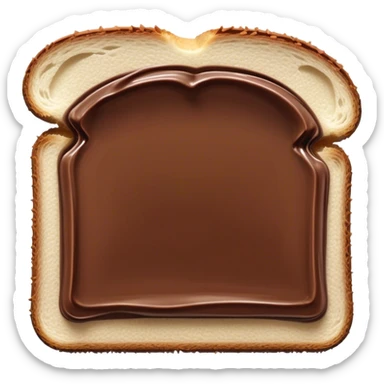 slice of bread covered in nutella spread sticker